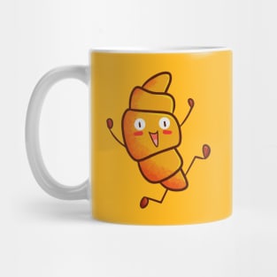 Cute Croissant Running Happily Mug